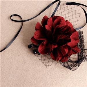 Women's Sexy Flower Gems Fishnet Face Mask MS13023