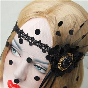 Women's Sexy Flower Mesh with Dot Face Mask MS13024