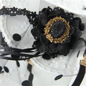 Women's Sexy Flower Mesh with Dot Face Mask MS13024