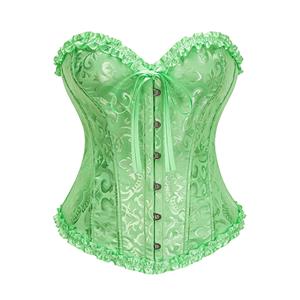 Embroidered Corset, Green Embroidered Corset, Sexy Women Corset, Cheap Green Corset, Floral Brocade Corset, Sexy Green Busk Closure Embroidered Burlesque Corset,#N23895