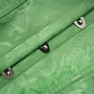 Sexy Green Busk Closure Embroidered Burlesque Corset N23895