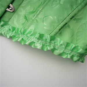 Sexy Green Busk Closure Embroidered Burlesque Corset N23895