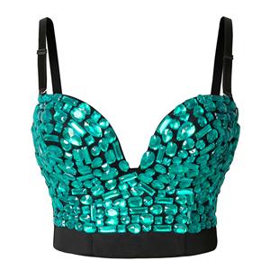 Sexy Studded Gem Clubbing Bra Top,  Bustier Bra for Women, Sexy Clubwear Bra Top, Sexy Studded Gem Clubwear Bra Crop Top, Gothic Crop Top, #N22380