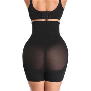 Sexy Black High Waist Boxer Shorts Elastic Seamless Panties Hip-lifting Underwear PT20396