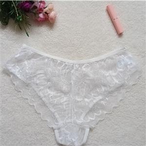 Sexy White Bandage Hollow Out See-through Lace Panty PT21288