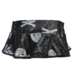 Fashion Girl Skirt, Sexy Gothic mini Skirt, Horror Cheap Skirt, Sexy Horror Gothic Skull Head Mini Skirt,#N22642