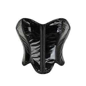 PVC Plastic Boned Underbust Corsets, Waist Training Underbust Corset, Plastic Boned Waist Trainer, Underbust Body Shaper, Zipper Closure Waist Cincher, Irregular Hem Underbust Corset #N23327