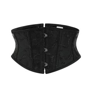 Jacquard Underbust Corset, Sexy Women's Underbust Corset, Sexy Plastic Boned Jacquard Steel Busk Closure Waist Cincher Underbust Corset,#N23323