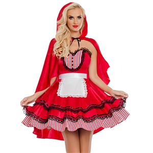 Little Red Costume, Sexy Red Riding Hood Costume, Little Red Riding Hood Costume, Sexy Adult Halloween Costume, #N18684