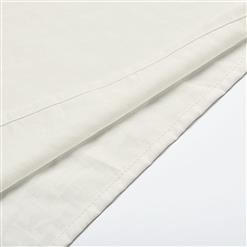 Men's Fashion White Lapel Lace Up Long Sleeve Ruffle Cuff Pirate Shirt Blouse Tops N20548