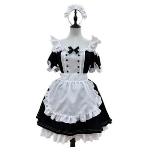 Lovely Girl Short Sleeve Cat Housemaid Mini Dress ACGN Cosplay Costume N22944