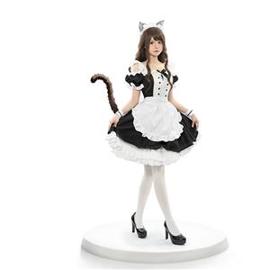 Lovely Girl Short Sleeve Cat Housemaid Mini Dress ACGN Cosplay Costume N22944