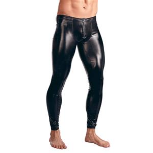 Sexy Men's Black PU Leather Leggings N12962