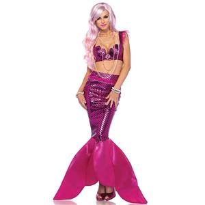 Sexy Mermaid Princess Bra and Fishtail Fairytale Cosplay Halloween Party Costume N19556