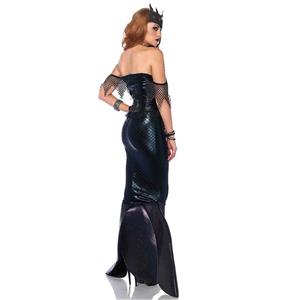 Sexy Dark Mermaid Queen Fishtail Dress Fairytale Cosplay Halloween Costume N19557