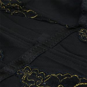 Sexy Black Mesh Floral Lace Spaghetti Straps Plastic Bone Stretchy Lingerie Bustier Corset N20226