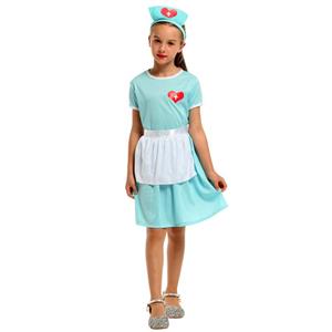 Sexy Girl Nurse Uniform Cosplay Mini Dress Children Masquerade Costume N22946