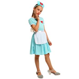 Sexy Girl Nurse Uniform Cosplay Mini Dress Children Masquerade Costume N22946