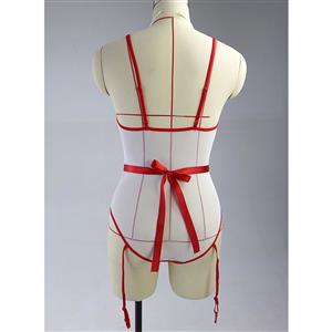 Flirty Adult Nurse See-through Fishnet Stretchy Teddies Cosplay Lingerie Costume N19269