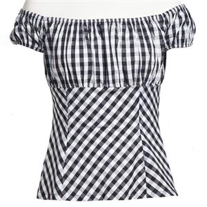 Sexy Off the Shoulder T-shirt, Women's T-shirt, Pin-up Shirt for women, Cheap Shirt, #N11862