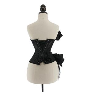 Sexy Off-Shoulder Jacquard Lace Waist Cincher Plastic Boned Overbust Corset N22351