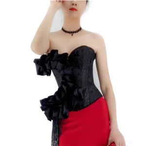 Sexy Off-Shoulder Jacquard Lace Waist Cincher Plastic Boned Overbust Corset N22351