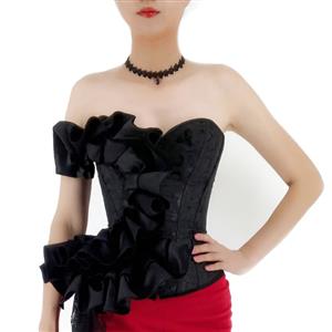 Sexy Off-Shoulder Jacquard Lace Waist Cincher Plastic Boned Overbust Corset N22351