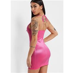 Sexy Spaghetti Straps Rhinestone Tube Dress Clubwear Mini Bodycon Slip Dress N19004