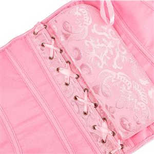 Vintage Palace Pink Jacquard Body Shaper Strapless Overbust Corset N22403