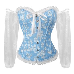 Outerwear Corset for Women, Fashion Body Shaper, Cheap Shapewear Corset, Womens Bustier Top, Plastic Boned Corset, Sexy Gothic Corset for Women, Sexy Lace bodyshaper, #N23747