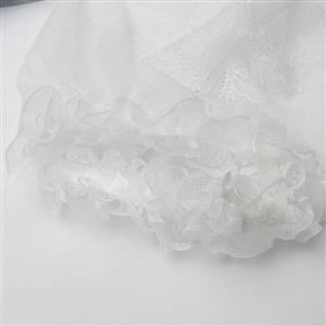 Women's Sexy Gothic Plastic Boned Off-shoulder Overbust Corset with Long Floral Lace Sleeve N23747