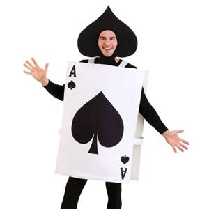 Funny and Playful Unisex Poker Spade A Clothes Halloween Cosplay Costume With Hat N23198