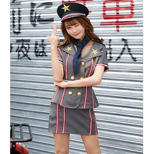 5pcs Sexy Policewoman Uniform Double-breasted Jacket Adult Cop Suit Cosplay Costume Set N19462