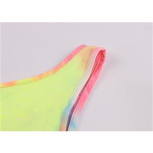 Sexy Multicolor Tie-dye Print Scoop Neck Sleeveless Exposed Navel Package Buttocks Dress N20581
