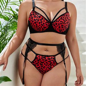 Sexy Red Backless Spaghetti Straps Lace Bra and Thong Lingerie with Garters N22942