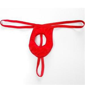 Men's Elastic Open Pouch G-string, Sexy Red Thong Underwear for Men, Men's Sexy Brief Underwear, Sexy Crotchless Thong, Sexy Open Pouch G-string, Sexy Underwear G-string for Men, #PT17637