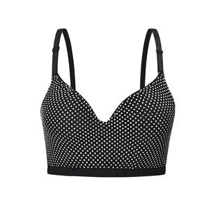 Sexy Rhinestone Clubbing Bra Top, B Cup Bustier Bra, B Cup Bustier Bra for Women, Sexy Clubwear Bra Top, Sexy Rhinestone Clubwear Bra Crop Top, Gothic Black Crop Top, #N20793