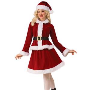 Furry Christmas Mini Dress, Sexy Christmas Costume, Red Candy Cane Christmas Costume, Christmas Costume for Women, Cute Christmas Skirt, Miss Santa's Christmas Costume, Christmas Party Mini Dress, #XT20044