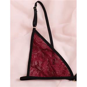 Sexy See-through Floral Lace Spaghetti Straps Bra and Thong Underwear Lingerie N21979