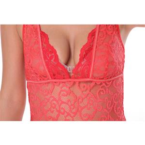 Sexy See-through Lace Pattern  Low-cut Siamese Teddies Lingerie N19167
