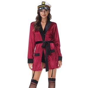 4pcs Sexy First Class Stewardess Uniform Flirty Flight Attendant Robe Cosplay Costume N22034