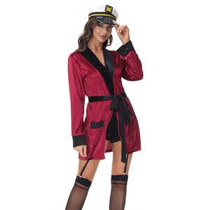 4pcs Sexy First Class Stewardess Uniform Flirty Flight Attendant Robe Cosplay Costume N22034