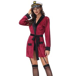 4pcs Sexy First Class Stewardess Uniform Flirty Flight Attendant Robe Cosplay Costume N22034