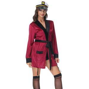 4pcs Sexy First Class Stewardess Uniform Flirty Flight Attendant Robe Cosplay Costume N22034