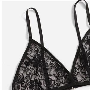 Sexy Spaghetti Straps Bralette and Thong See-through Floral Lace Strappy Underwear Lingerie N21997