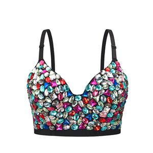 Sexy Sweets Studded Gem B Cup Spaghetti Straps Bustier Bra Clubwear Crop Top N20794