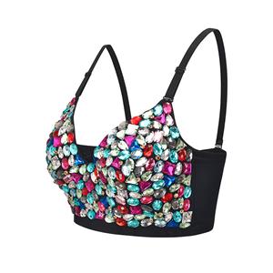 Sexy Sweets Studded Gem B Cup Spaghetti Straps Bustier Bra Clubwear Crop Top N20794