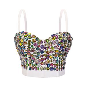 Sexy Sweets Studded Gem B Cup Spaghetti Straps Bustier Bra Clubwear Crop Top N22633