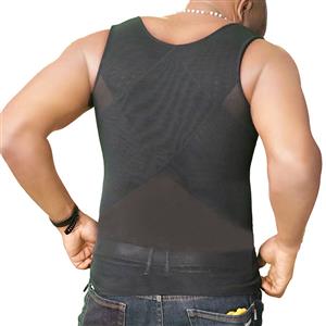 Men's Sexy Matte Ultra-thin Mesh Stretchy Vest Shapewear Body Shaper One-piece Underwear N21615
