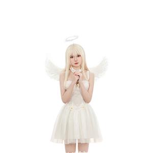 Sexy Naughty Terrifying Sleeveless White Angel Cosplay Costume N22577